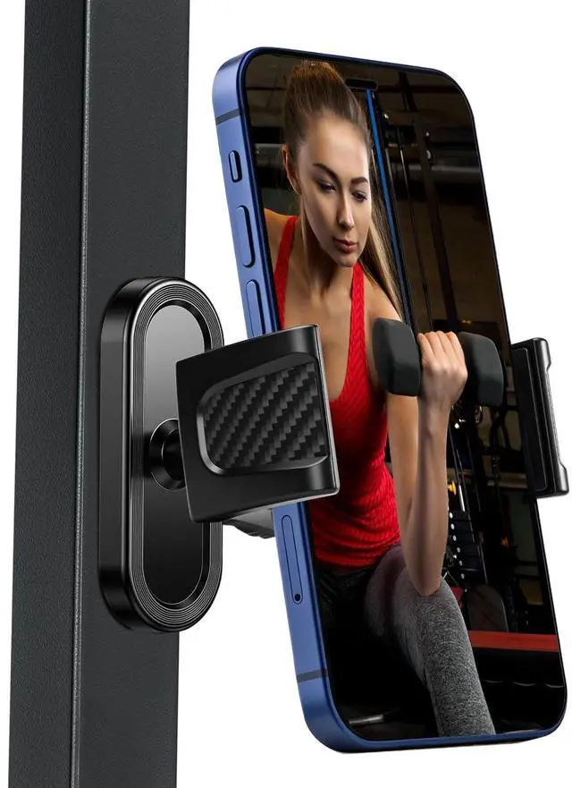 Main image of Magnetic Phone Holder for Gym, 360° Adjustable Strong Magnet Base Mount, Universal Magnetic Phone Mount for Workout Recording on All Smartphones