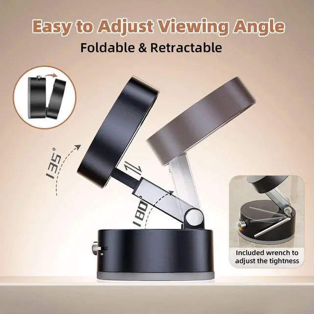 Alt view image 7 of 7 - Vacuum Magnetic Phone Holder Compatible with iPhone 17 16 15 14 13 12, Samsung, All Phone, Small Universal Foldable Magnetic Phone Stand Car Mount with Windshield Suction Cup, Metal Ring