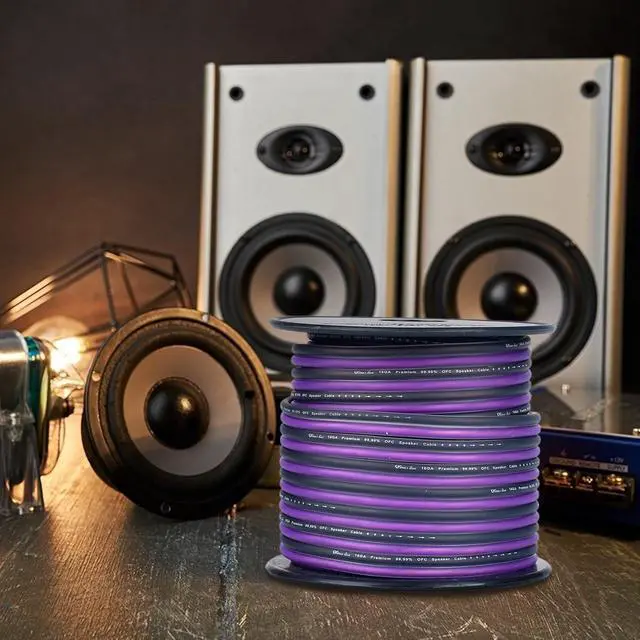 Alt view image 4 of 6 - 16AWG OFC(Oxygen Free Copper) Speaker Wire Great use for Home Theater Speakers and Car Speakers, Purple and Black (50FT OFC)