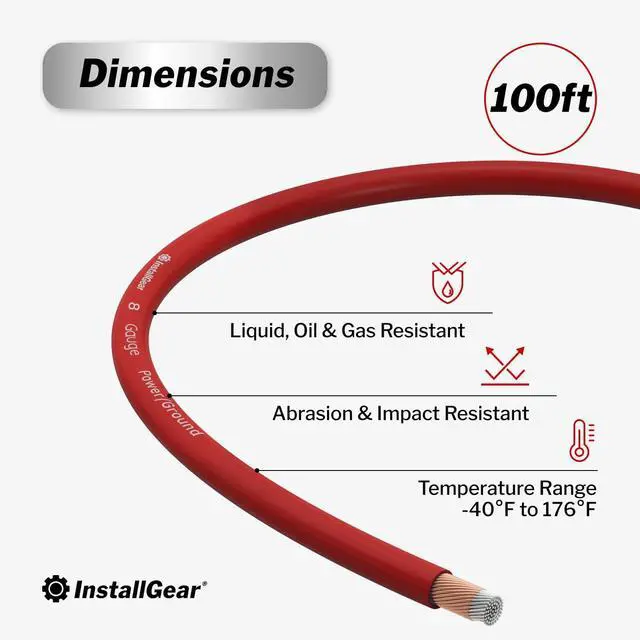 Alt view image 3 of 6 - 100ft 14 Gauge OFC Copper Speaker Wire - Red Primary Cable for Car Audio, Home Theater, and Outdoor Use - Flexible PVC Jacket - Easy Polarity ID - Radio and Stereo