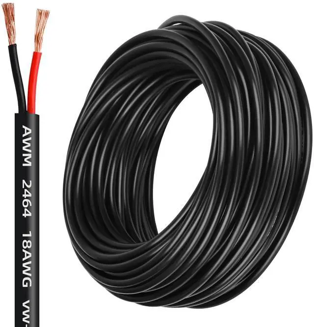Main image of 18 Gauge 2 Conductor PVC Cord, Oxygen-Free Copper Cable, 50FT Pure Copper Electrical Wire for LED Lamp Lighting Strips, Automotive
