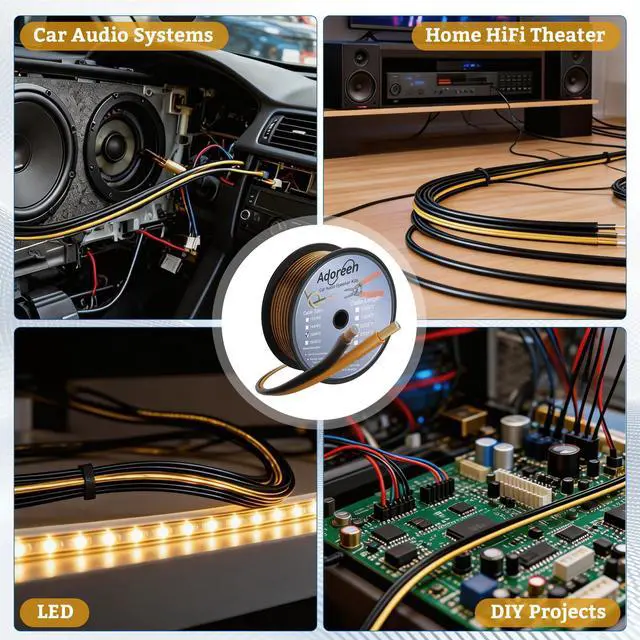 Alt view image 6 of 6 - 14 Gauge AWG Speaker Wire Spool Kit 100 FT, 2 Conductor CCA Low Voltage Electrical Hookup Parallel Zip Cable Bulk, Flexible Easy to Peel for DC Automotive Car Audio Stereo Home Theater LED+ Stripper