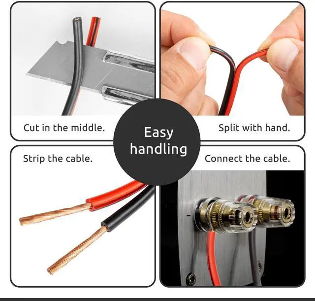 Alt view image 5 of 6 - 14 Gauge AWG Speaker Wire Cable 100ft red-Black for Car, Home, HiFi, RV or Home Theater CCA