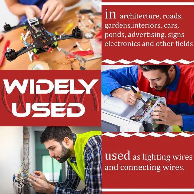 Alt view image 7 of 7 - 100FT 12 Gauge Wire, 2 Conductor Red & Black Electrical Cable, 12 AWG Ultra Flexible Low Voltage Automotive Wire for 12V LED Lighting, Car, Speaker, Marine, Lamp, Landscape