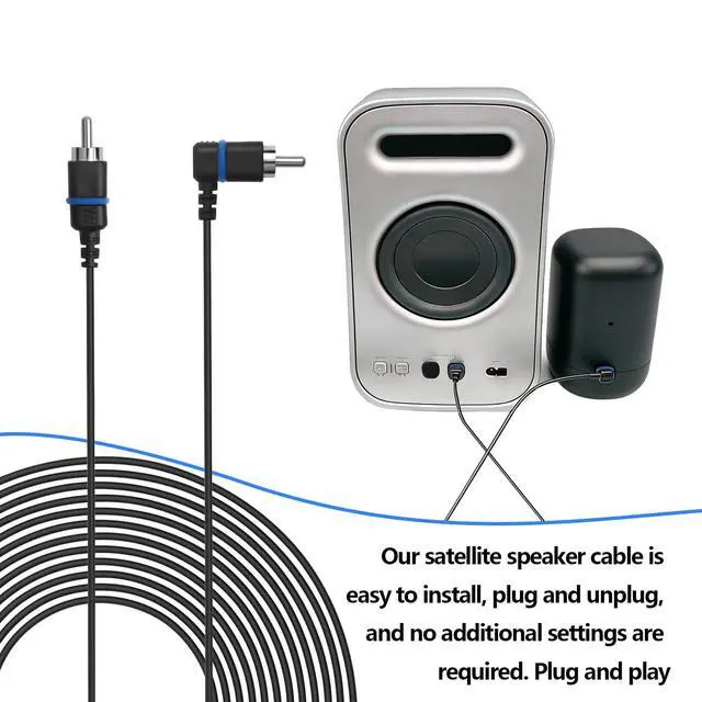 Alt view image 3 of 7 - 26.2ft Wireless Extension Cord, Blue Exact-Fit Surround Satellite Speaker Replacement Wires Compatible with Vizio V51 M51 SB3651 SB36514 SB4051 SB4251