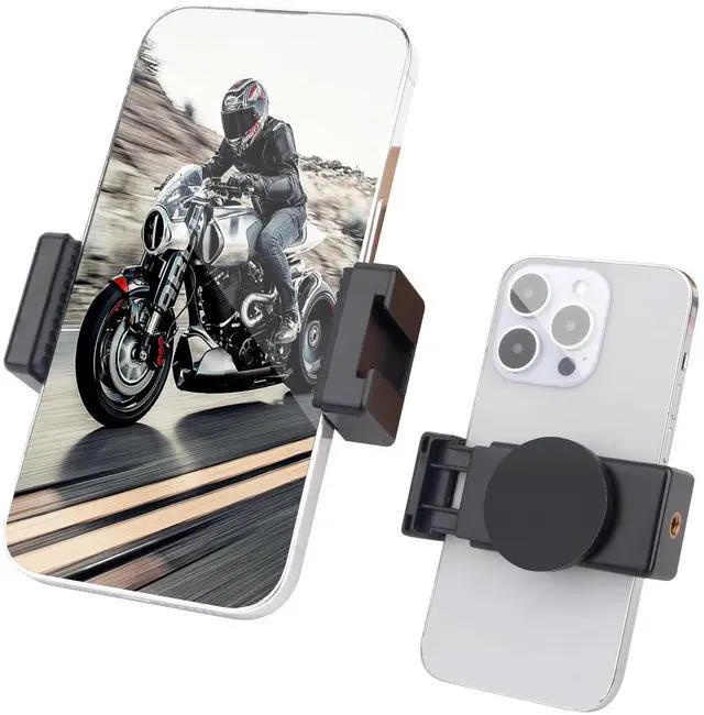 Main image of Magnetic Motorcycle Phone Mount - Strong Magnetic Phone Holder with 1/4" Screw & Cold Shoe for Harley, ATV, Golf Cart, Gym Equipment (Fits 4.7"-6.8" Phones) SJ023