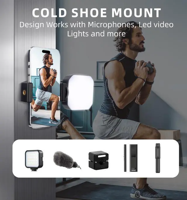 Alt view image 7 of 7 - Magnetic Motorcycle Phone Mount - Strong Magnetic Phone Holder with 1/4" Screw & Cold Shoe for Harley, ATV, Golf Cart, Gym Equipment (Fits 4.7"-6.8" Phones) SJ023