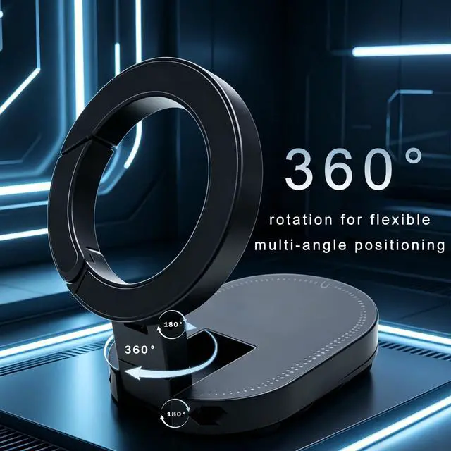 Alt view image 4 of 7 - 3-in-1 Magnetic Phone Holder with Suction Cup,Foldable & 360° Rotatable Magnetic Phone Mount for Car Dashboard, Suction Cup Phone Mount,Strong Magnetic Phone Stand for Desk, Gym, Kitchen, Desk