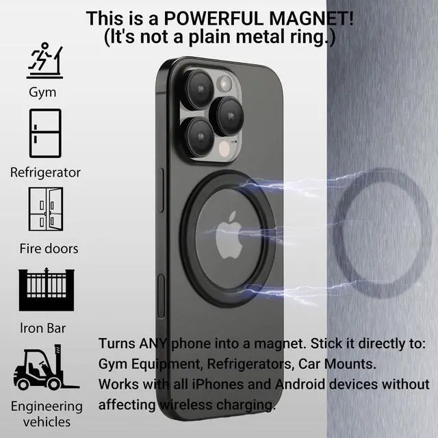 Alt view image 6 of 7 - 2X Stronger for MagSafe Sticker, Magnetic Phone Mount, Magnets for Back of Phone, Sticky Base for PopSocket Kindle, Compatible with Most Case & All Phones (2, Black)