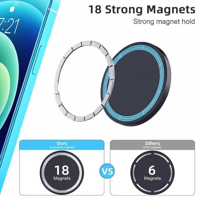 Alt view image 2 of 7 - Wall Mount for Magsafe Magnetic Phone Mount, Compatible with iPhone 16/15/14/13, Rubidium Magnet for Stable Attraction, Easy One-Handed Use, Multipurpose Use