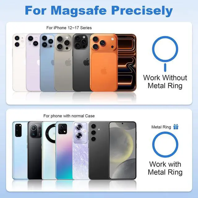 Alt view image 7 of 7 - Wall Mount for Magsafe Magnetic Phone Mount, Compatible with iPhone 16/15/14/13, Rubidium Magnet for Stable Attraction, Easy One-Handed Use, Multipurpose Use