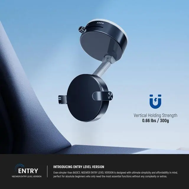 Alt view image 3 of 7 - ENTRY LEVEL VERSION Magnetic Cell Phone Holder Mount Stand Foldable with Vacuum Suction Cup for Your Car Windshield Dash Gym, 360 Rotating Compatible with MagSafe iPhone for Video Recording, A9