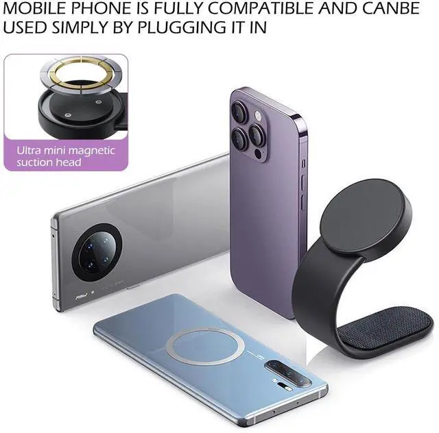 Alt view image 4 of 7 - Mobile Phone Holder, Adsorption Type Flexible Bending Navigation Bracket, Horizontal and Vertical Placement One-Handed Portable Holder, for Most Mobile Phones (Black)