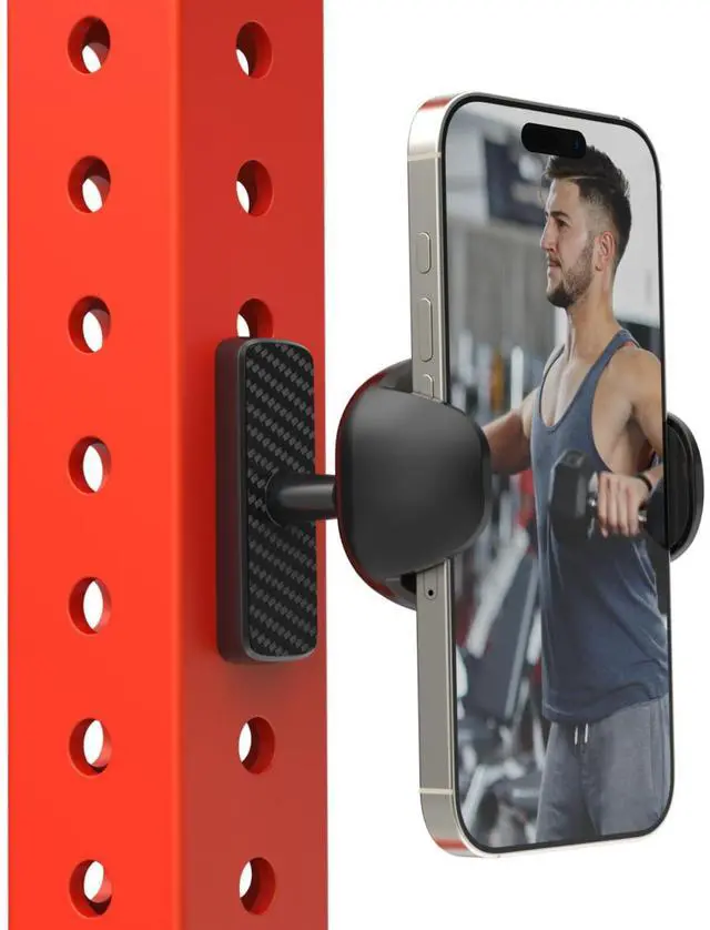 Main image of Gym Magnetic Phone HolderStrong Magnets 360 Adjustable Magnetic Phone Mount, Phone Tripod Holder Gym Accessories for Women Men Workout Essentials for 4-7" Smartphones