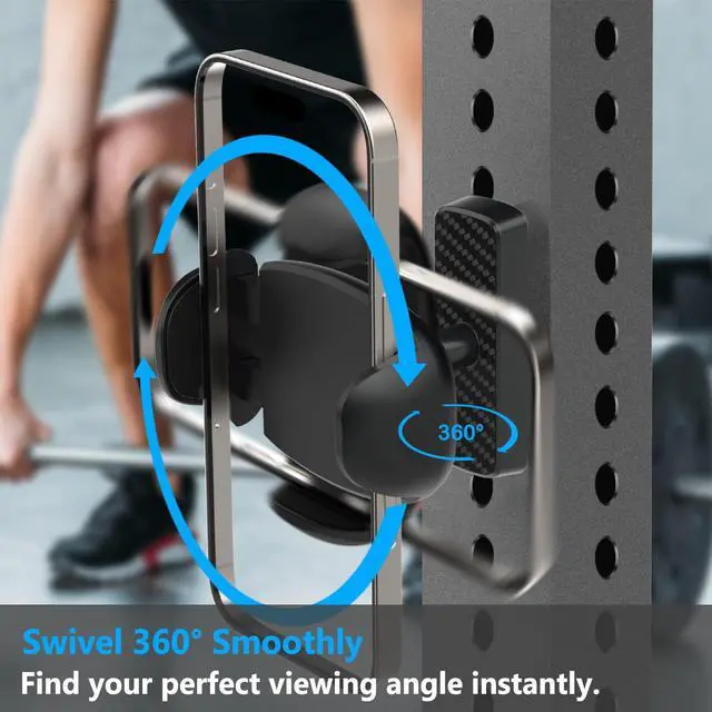 Alt view image 3 of 7 - Gym Magnetic Phone HolderStrong Magnets 360 Adjustable Magnetic Phone Mount, Phone Tripod Holder Gym Accessories for Women Men Workout Essentials for 4-7" Smartphones