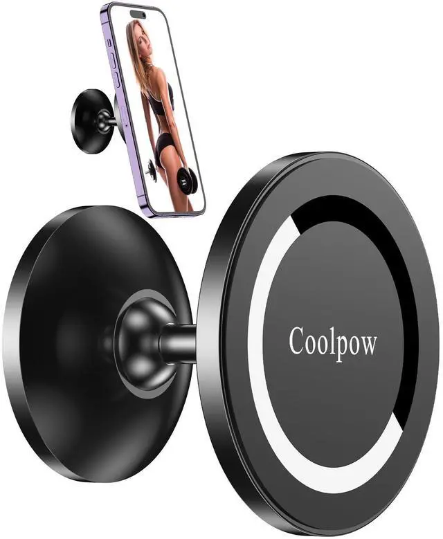 Main image of Gym Magnetic Phone Holder Mount for MagSafeAll MetalDual Magnetic Phone Holder for Gym Accessories Attach to Metal Surface, Gym Phone Holder Magnet for iPhone 16 15 14 13 Pro Max Gift for Men Women