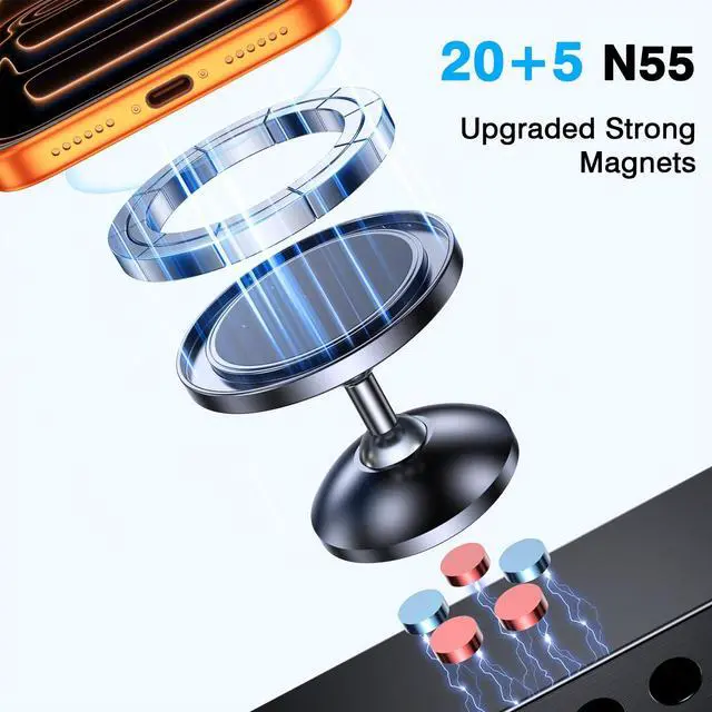 Alt view image 7 of 7 - Gym Magnetic Phone Holder Mount for MagSafeAll MetalDual Magnetic Phone Holder for Gym Accessories Attach to Metal Surface, Gym Phone Holder Magnet for iPhone 16 15 14 13 Pro Max Gift for Men Women