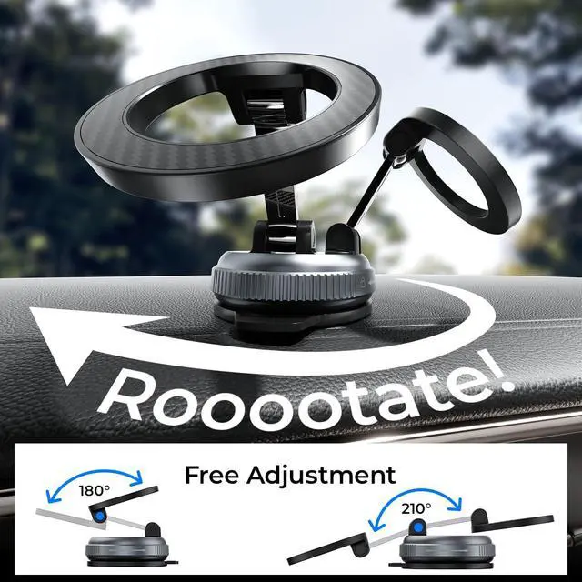 Alt view image 2 of 7 - Simple is Beauty Upgraded Nano Gel Vacuum Magnetic Phone Holder,360°Rotation and Foldable Suction Phone Holder for Your Car,Compatible with iPhone17/16/15/14/13/12 and All Smartphones