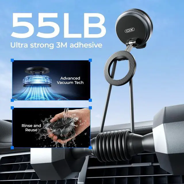 Alt view image 3 of 7 - Simple is Beauty Upgraded Nano Gel Vacuum Magnetic Phone Holder,360°Rotation and Foldable Suction Phone Holder for Your Car,Compatible with iPhone17/16/15/14/13/12 and All Smartphones
