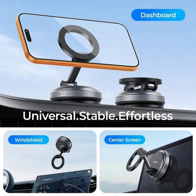 Alt view image 5 of 7 - Simple is Beauty Upgraded Nano Gel Vacuum Magnetic Phone Holder,360°Rotation and Foldable Suction Phone Holder for Your Car,Compatible with iPhone17/16/15/14/13/12 and All Smartphones