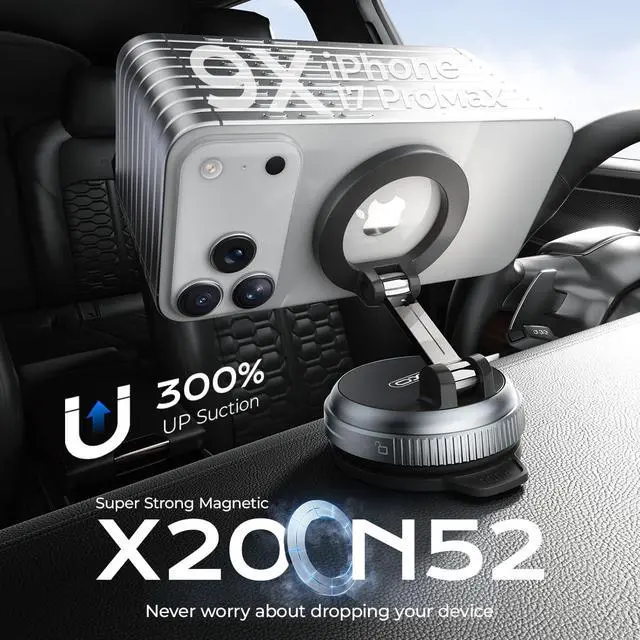 Alt view image 4 of 7 - Simple is Beauty Upgraded Nano Gel Vacuum Magnetic Phone Holder,360°Rotation and Foldable Suction Phone Holder for Your Car,Compatible with iPhone17/16/15/14/13/12 and All Smartphones