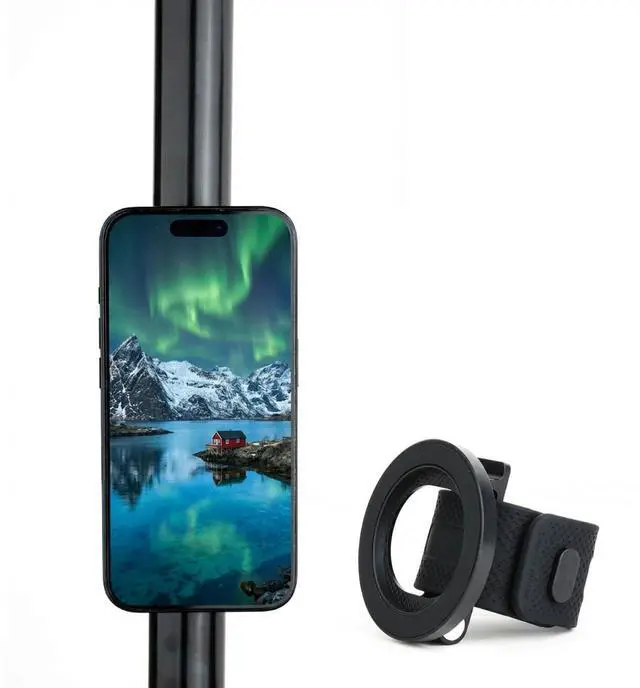 Main image of Magnetic Phone Mount for Outdoor Activities Compatible with Golf Carts, Yachts, Strollers, and More | Adjustable Silicone Strap & Anti-Slip Design