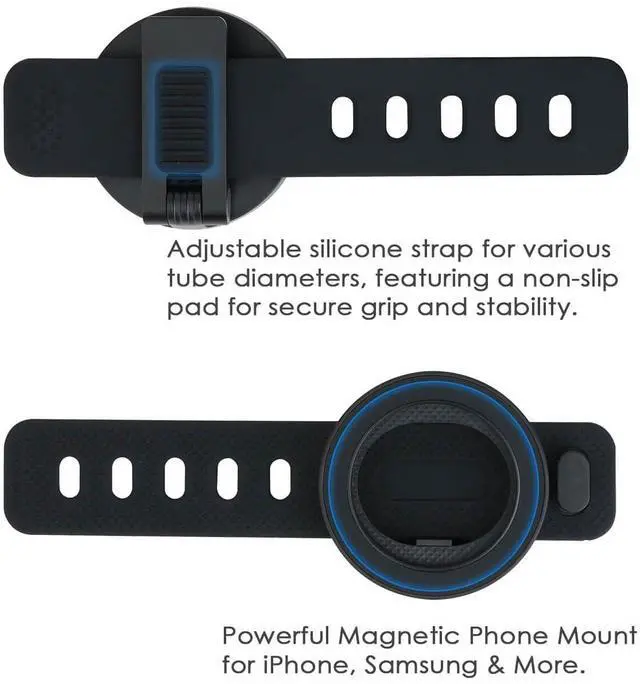 Alt view image 5 of 7 - Magnetic Phone Mount for Outdoor Activities Compatible with Golf Carts, Yachts, Strollers, and More | Adjustable Silicone Strap & Anti-Slip Design