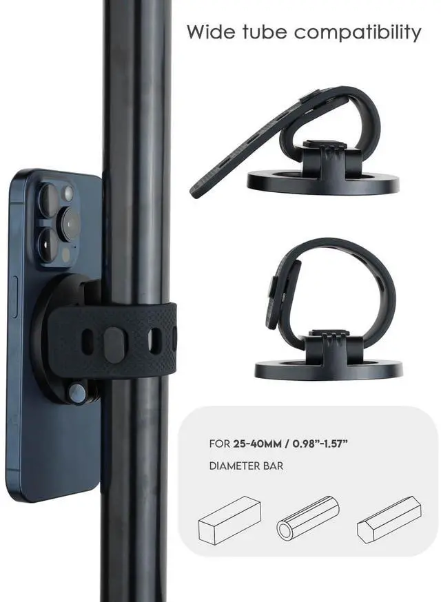 Alt view image 4 of 7 - Magnetic Phone Mount for Outdoor Activities Compatible with Golf Carts, Yachts, Strollers, and More | Adjustable Silicone Strap & Anti-Slip Design
