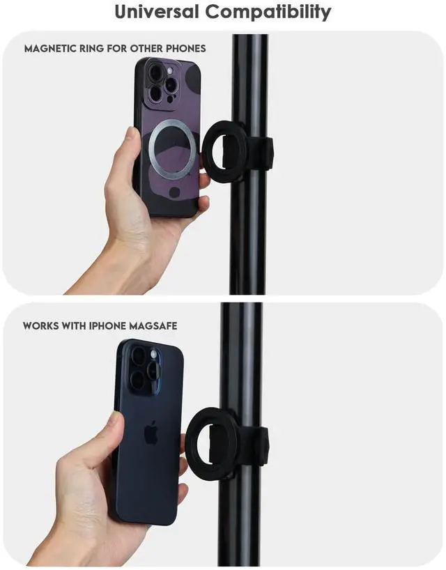 Alt view image 7 of 7 - Magnetic Phone Mount for Outdoor Activities Compatible with Golf Carts, Yachts, Strollers, and More | Adjustable Silicone Strap & Anti-Slip Design