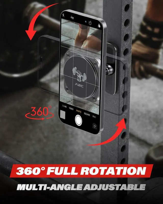 Alt view image 6 of 7 - Magnetic Phone Holder for Gym, Aluminum Alloy Base Attach to Metal & Non-Metal Surfaces, Gym Phone Mount for MagSafe iPhone 12-17 Series, Ideal Gym Essentials for Workouts Recording