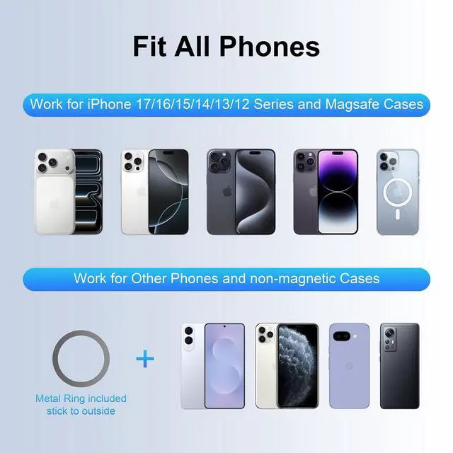 Alt view image 4 of 7 - Vacuum Magnetic Suction Phone Holder360° Adjustable Magnetic Car Phone Holder ,Foldable and Retractable Hands-Free Suction Cup Phone ,Phone Holders for Your Car/Gym/Mirror Mount for iPhone & Android