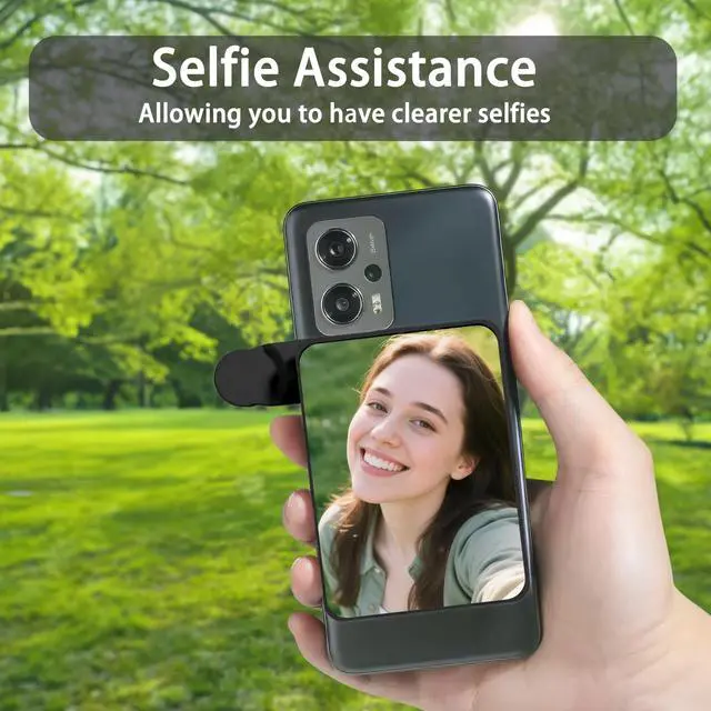 Alt view image 2 of 6 - 2.2" Magnetic Selfie Mirror for Back Camera - Slim Convex Mirror, MagSafe Compatible, Wide-Angle for iPhone 16/15/14/13 Pro Max Plus & All Phones, Ideal for Selfies, Vlogging, Black