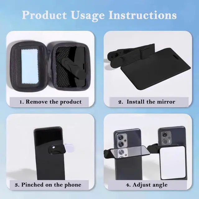 Alt view image 5 of 6 - 2.2" Magnetic Selfie Mirror for Back Camera - Slim Convex Mirror, MagSafe Compatible, Wide-Angle for iPhone 16/15/14/13 Pro Max Plus & All Phones, Ideal for Selfies, Vlogging, Black