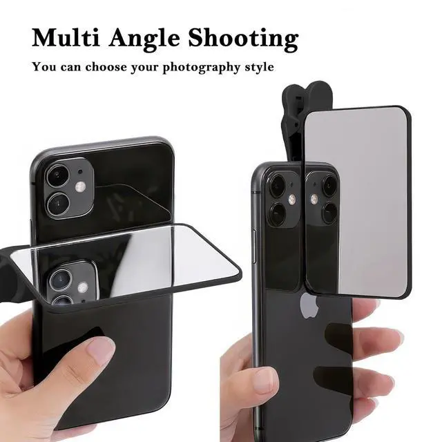 Alt view image 4 of 6 - 2.2" Magnetic Selfie Mirror for Back Camera - Slim Convex Mirror, MagSafe Compatible, Wide-Angle for iPhone 16/15/14/13 Pro Max Plus & All Phones, Ideal for Selfies, Vlogging, Black