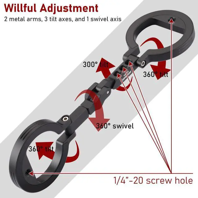 Alt view image 5 of 7 - Double Magnetic Ring Phone Holder Attach to Any Iron Surface | 1/4" Screw Hole | Compatible with iPhone 17/16/15/14/13/12 Pro Max Series & Magnetic Cases (MS-02R)