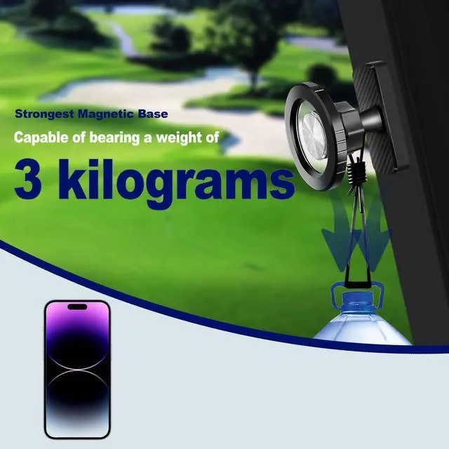 Alt view image 5 of 7 - Magnetic Phone Holder for Golf Cart, Car, Gym & Home Strong Magnet Mount with 360° Adjustable Rotation Anti-Slip Rubberized Base Compatible with iPhone & Android with Magnetic Ring Gifts for Golfers