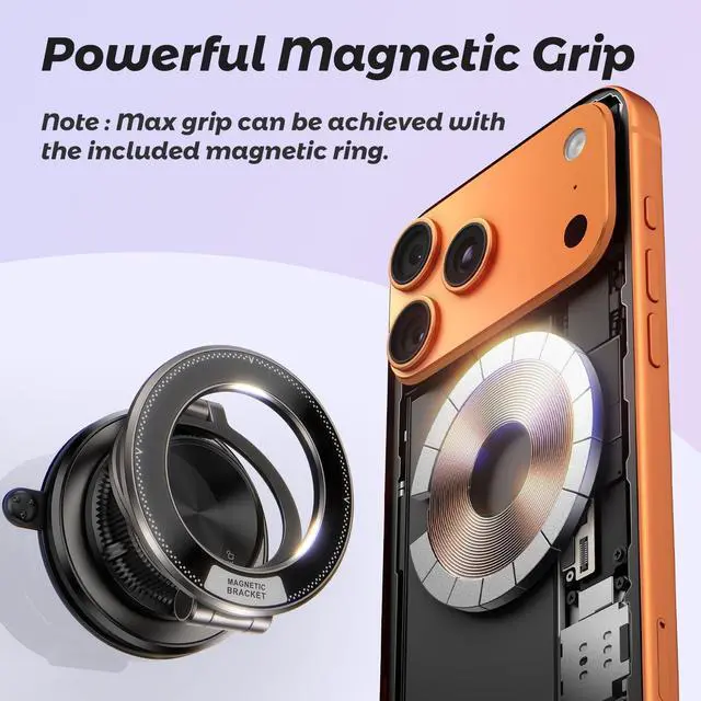 Alt view image 4 of 7 - Magnetic Car Phone Holder, Suction Phone Mount for MagSafe, Compatible with iPhone 17 16 15 14 13 12 Series, Removable Hands-Free Selfies/Video for TikTok Influencer/Creator, Light Blue