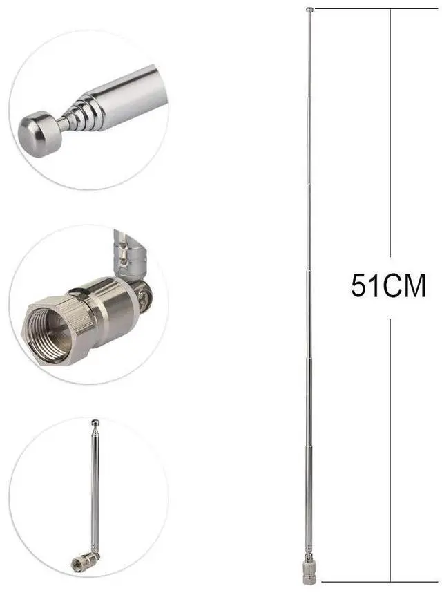 Alt view image 3 of 6 - FM Telescopic Antenna Kit 75 Unbal F Type Connector DAB Radio Replacement Antenna for TV AM FM Radio Stereo Receiver Bose Wave etc.