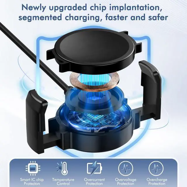 Alt view image 6 of 7 - Clip on Galaxy Watch Charger, Suitable for Samsung Galaxy Watch 8/8 Classic/7/Ultra/6/6 Classic/5 Pro/5/4/4 Classic/3 Active2/1, Replace Samsung smartwatch Fast Charging Cable (6FT)