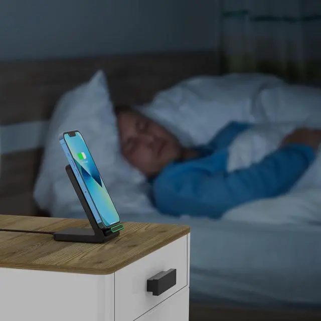 Alt view image 5 of 6 - Fast Wireless Charger, 15W Wireless Charging Stand Compatible with Samsung Galaxy S24/S23/S22/S21/S20, for iPhone 17/16/15/14/13/12/11/XR/8, for Google Pixel 9 8 7,and More.