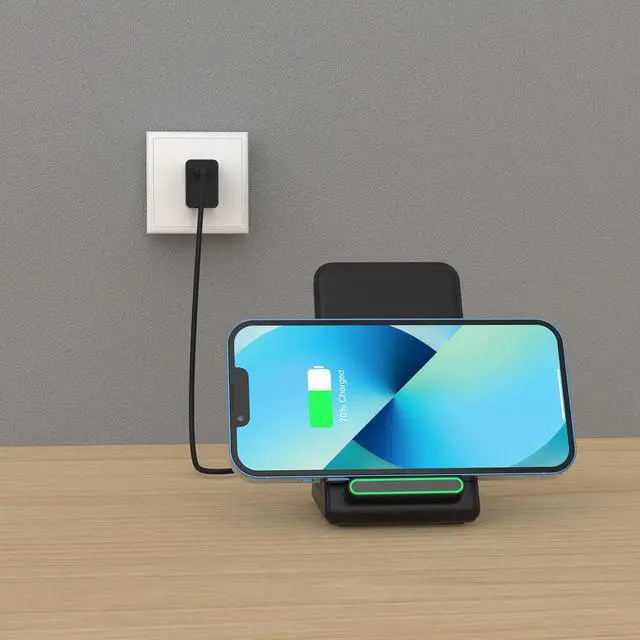 Alt view image 3 of 6 - Fast Wireless Charger, 15W Wireless Charging Stand Compatible with Samsung Galaxy S24/S23/S22/S21/S20, for iPhone 17/16/15/14/13/12/11/XR/8, for Google Pixel 9 8 7,and More.