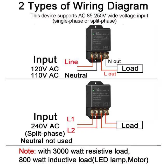 Alt view image 2 of 7 - 30A Hight Power WiFi Wireless Smart Switch, DIY Module for Smart Home Automation, ewelink APP Remote Control, Timer, Compatible with Alexa & Google Home