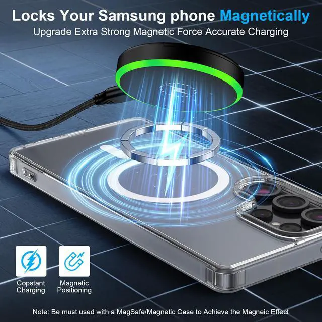 Alt view image 3 of 7 - 25W Magnetic Wireless Charger for Samsung Galaxy S26 Ultra/S26 Plus/S25/S24/S23/S22/S21/S20 Plus/Magnetic MagSafe Fast Charging Pad for iPhone 17 Pro Max/17e/16/15/14/13/12 Series/AirPods 4/3/2/Pro