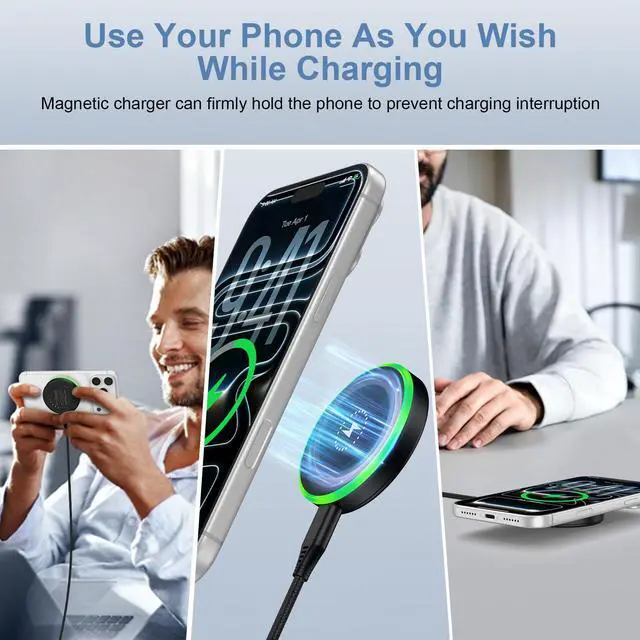 Alt view image 7 of 7 - 25W Fast Wireless Phone Charger for Android Samsung Magnetic Charger Magsafe Charging Pad for Samsung Galaxy S26 Ultra/S26+/S25 Ultra/S24/S23/S22/S21/S20/ Google Pixel 10a/10 Pro/9a/9/8a/7a/8/7 Pro/6