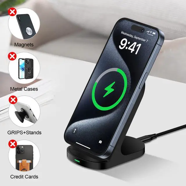 Alt view image 4 of 7 - Wireless Charger Fast Charging Stand for Moto G Stylus 5G 2026/G Power 2025 2024,Edge 2026 2025 2024 2023/Edge 70 Ultra 60 Pro/Razr/Razr 60 Pro/X70 Air/X50 Ultra/X40,15W Android Wireless Phone Charger