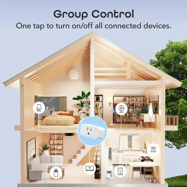 Alt view image 6 of 7 - Smart Plug Mini 15A WiFi Outlet 2-Pack, Compatible with Alexa Google Home, No Hub Required, App Remote Control, UL Certified White