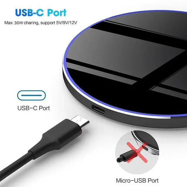 Alt view image 3 of 7 - Wireless Charger 30WWireless Charger Pad Fast Wireless Charging Compatible with Galaxy S24/S23/S22/S21/S20/S10, Fast Charger Compatible with iPhone 16/15/14/13/12/11 Series