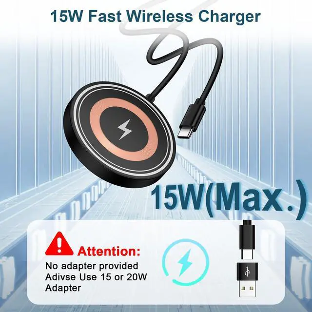 Alt view image 3 of 7 - Wireless Charger Samsung Magnetic Wireless Phone Charger Fast Charging Pad 15W for Samsung Galaxy S26 Ultra/S26+/S26/S25 Ultra/S25 FE/S25 Edge/S24 FE/S23/S22/S21/ Google PIXL 10a 10 Android Phone