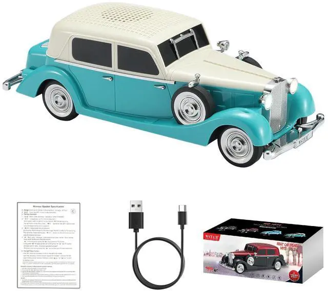Main image of WS-1934 Retro Classic Car Bluetooth Replica Speaker Wireless HD Sound with FM Radio,TWS Stereo,LED Party Lights,Built-in Microphone Hands-Free Call, Surprise Portable Gift for Party Use(Green)
