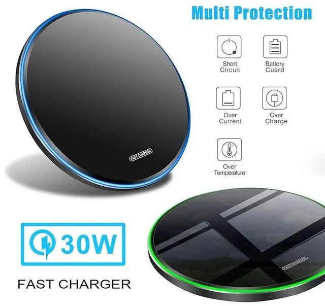 Alt view image 6 of 7 - Wireless Charger 30WWireless Charger Pad Fast Wireless Charging Compatible with Galaxy S24/S23/S22/S21/S20/S10, Fast Charger Compatible with iPhone 16/15/14/13/12/11 Series